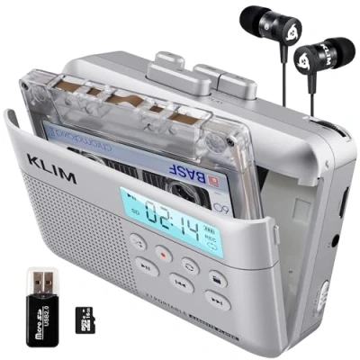 Afbeelding van KLIM K7 Cassettetapespeler + Cassette naar MP3 Converter Draagbare Walkman Cassettespeler Taperecorder met ingebouwde microfoon &amp; luidspreker oplaadbare batterij oortelefoon 16 GB SD kaart
