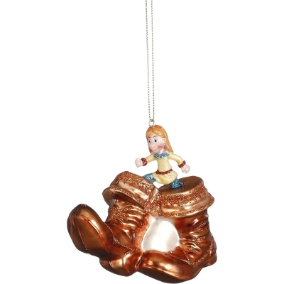 Afbeelding van Ornament Kleinduimpje glas goud l10,5xb4xh10cm Luville