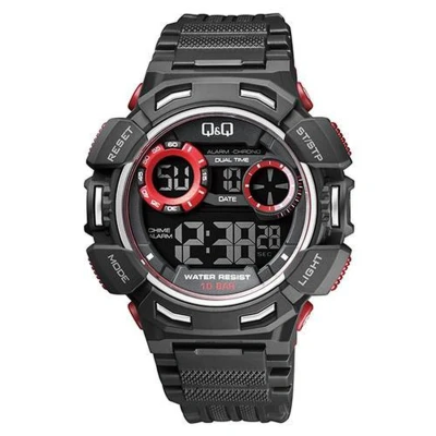Afbeelding van Mooi Sportief digitaal Q&amp;Q horloge M148j001