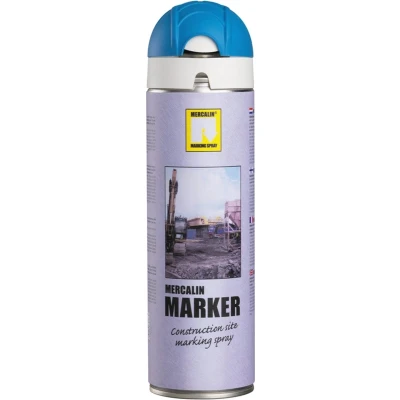Afbeelding van Mercalin Marker fluoriserende verf spuitbus 500ml blauw