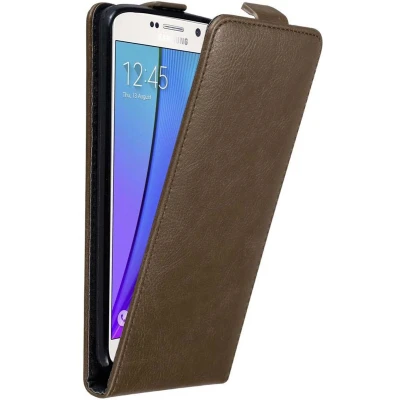 Afbeelding van Cadorabo Hoesje geschikt voor Samsung Galaxy NOTE 5 in KOFFIE BRUIN Beschermhoes Flip Case Cover magnetische sluiting