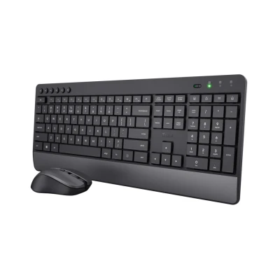 Afbeelding van Trust Trezo draadloze deskset, uit gerecycleerd kunststof, azerty toetsenbord