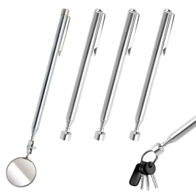 Afbeelding van LDBKLGHJ Stuks Telescopisch Pick Up Gereedschap tot 65 cm Uitschuifbare Magnetische Handheld Stick Krachtige,Roestvrije Telescopische Staaf,Pen Stijl Ontwerp,Ideaal voor Senioren