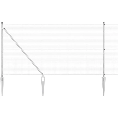Afbeelding van vidaXL Hekpaalset 10 x 1 m Set van 2 Gegalvaniseerd Staal meter