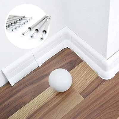 Afbeelding van [DQ PP] PVC binnenhoek voor plinten in laminaat look, 62 mm, wit