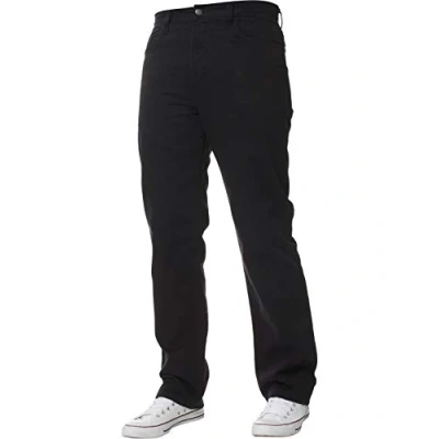 Afbeelding van Heren rechte pijp jeans basic heavy duty werk denim broek alle taille grote maten in 4 kleuren, Zwart, 44W / 32L