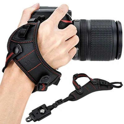 Afbeelding van JJC DSLR Camera Hand Strap met Arca Type Plaat voor Can. EOS 6D 5D 7D 2000D 90D 80D Powershot SX70 Rebel T8i T7i Nik. D750 D780 D850 D7500 D7200 D5600 Coolpix P1000 (ROOD)
