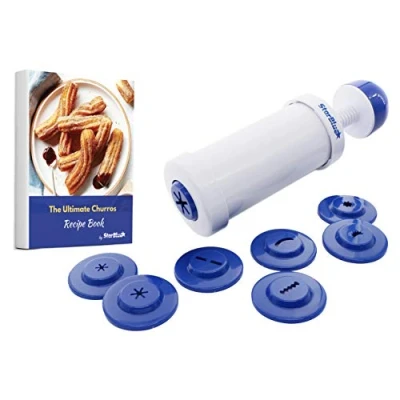 Afbeelding van Churrera Churro Maker van StarBlue Met Gratis E Book Recepten Gemakkelijk Hulpmiddel Om Churro&#039;s Te Frituren In 8 Verschillende Vormen