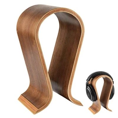 Afbeelding van Linkidea Houten Omega Hoofdtelefoon Stand/Houten Hanger/Hout Headset Houder/Omega Oortelefoon Bureau Display Hanger Headsets Walnoot Finish