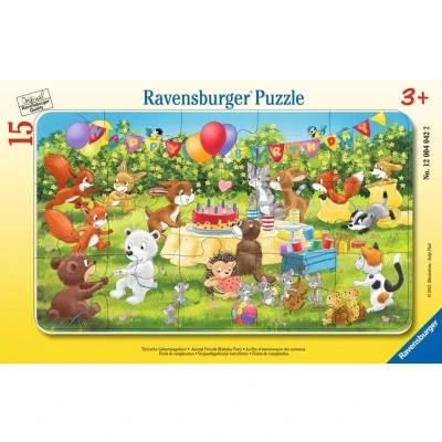 Afbeelding van Ravensburger Frame puzzel Dieren verjaardagsfeestje
