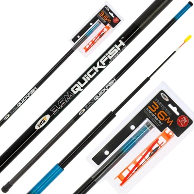 Afbeelding van NGT Quickfish Combo 3,60m Vaste hengel (met elastiek, tuigje &amp; hakensteker)