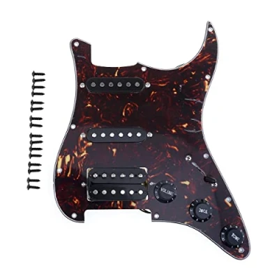 Afbeelding van Musiclily 11 Schroefgaten HSS Strat Loaded Pickguard ST Slagplaat met Single Coil Humbucker Elementenset voor Elektrische Gitaar Fender USA/Mexican Stratocaster Squier, 4 laags Tortoise Shell