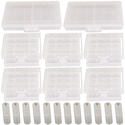 Afbeelding van GTIWUNG 4 x batterijbox van kunststof (10 cellen), 6 opbergdoos voor batterijen (4 batterijdoos AA en AAA + 12 stuks batterijadapter naar