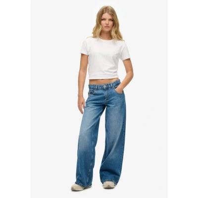 Afbeelding van Superdry Vrouwen Cult Baggy Jeans met Halfhoge Taille Blauw Grootte: 26/32