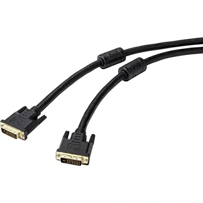 Afbeelding van Renkforce RF 4695150 DVI kabel Aansluitkabel D 24+1 polige stekker, stekker 20.00 m Zwart Afgeschermd (dubbel), Met Ferrietkern,