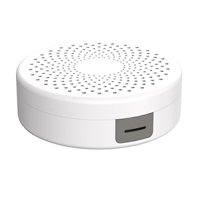 Afbeelding van Hama Ronde kabelbox, 18 x 5,5 cm, wandmontage, bureau, geïntegreerde kabelgeleiding, kabelbeheer, kabelorganizer, om op te hangen, voor het verbergen van kabels, kabelbescherming, plat, wit