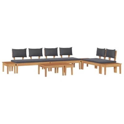 Afbeelding van vidaXL 5 delige Tuinbank Set met Kussens Massief Hout Teak