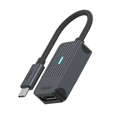 Afbeelding van Rapoo USB C Adapter, naar DisplayPort, grijs Desktop accessoire Zwart