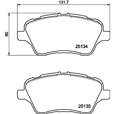 Afbeelding van HELLA 8DB 355 020 621 Remblokkenset Niet geschikt voor slijtage waarschuwingscontact Met remzadelschroef toebehoren FORD: FIESTA 6, 6 Van