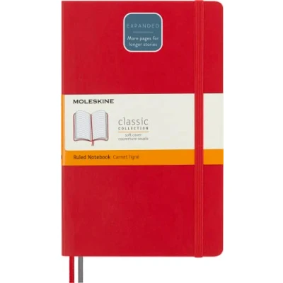 Afbeelding van Moleskine Classic Notitieboek Expanded Large Softcover Gelinieerd Rood