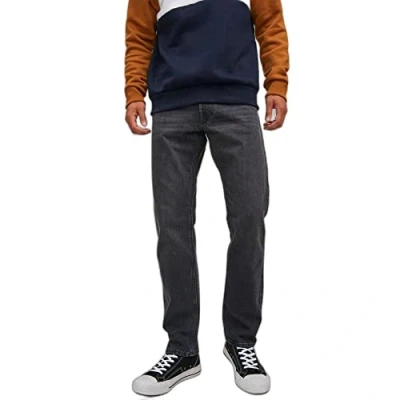 Afbeelding van Jack &amp; Jones Straight leg jeans, Heren, Maat: 32x34, Black denim