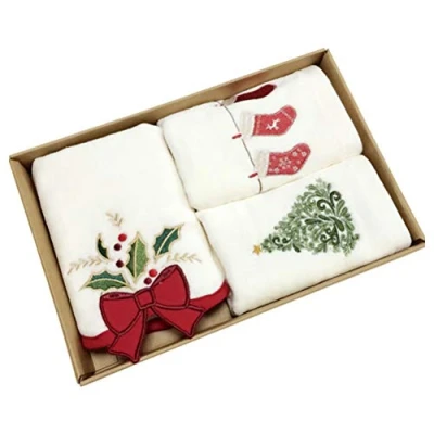 Afbeelding van Tianbi Kerst Handdoeken 100% Puur Katoen Washandje Katoenen Wastafel Badkamer Decoratieve Theedoeken Set Keuken