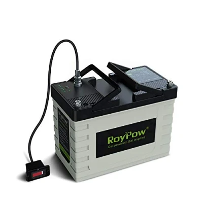 Afbeelding van RoyPow LiFePO4 oplaadbare lithium ijzerfosfaatbatterij, 24 V, 5000 8000 levenscycli voor de airconditioning van vrachtwagens, campers, zonne energie, marineblauw, vloerwassen