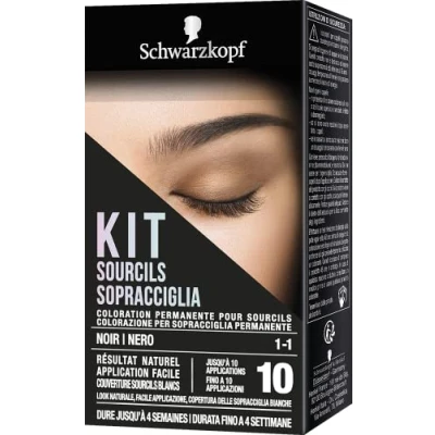 Afbeelding van Schwarzkopf, Wenkbrauwset, permanente kleuring voor wenkbrauwen, kleur tot 10 toepassingen, 1 zwart