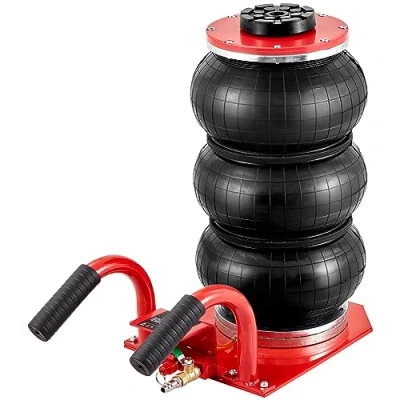 Afbeelding van VEVOR Pneumatische Jack Triple Bag Luchtkrik 6 t, 140 450 mm Hefhoogte Luchtkrik, 5 Minuten Luchtkrikken Krikken Rood