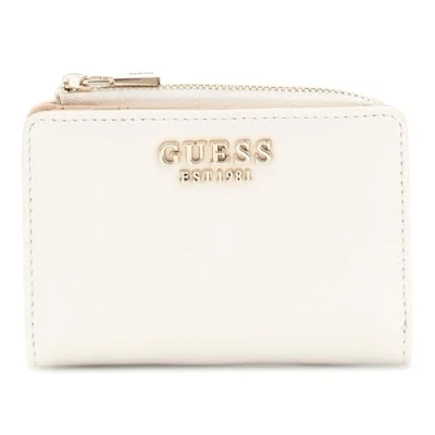 Afbeelding van GUESS portemonnee Talent SLG Zip Around Card Case Cream White crème