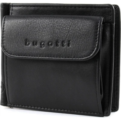 Afbeelding van bugatti Leren Portemonnee City Line RFID Dollarclip 8CC Black Zwart