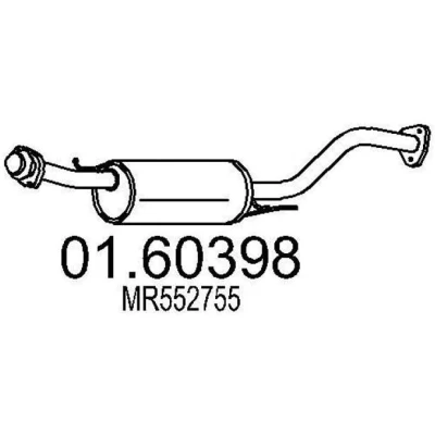 Afbeelding van MTS 01.60398 Einddemper 1290mm MITSUBISHI: Pajero Sport I SUV (K70, K90) 2.5 TD 1998