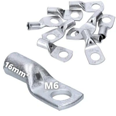 Afbeelding van 10 stuks Cembre A3 M6 buiskabelschoenen 16 mm² ongeïsoleerd van vertind koper