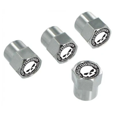 Afbeelding van Harley Davidson Chrome Valve Cap Covers With Willy G Skull