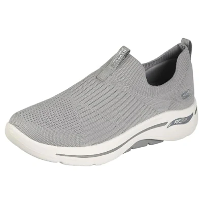 Afbeelding van Skechers Go Walk Arch Fit Iconische Sneaker voor dames, Grijs, 39 EU