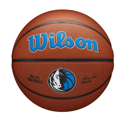 Afbeelding van Wilson Basketbal, Team Alliance Model, DALLAS MAVERICKS, Binnen/buiten, Gemengd leer, Maat: 7