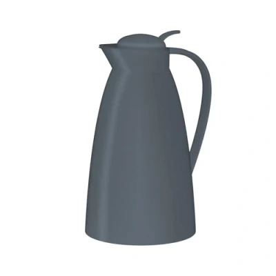 Afbeelding van alfi ECO 1,0 l, donkergrijs, thermoskan met hygiënisch inzetstuk van gehard glas, draaisluiting comfortabele drukknop, uitgieten één hand, ideaal als koffiepot, theepot, BPA vrij