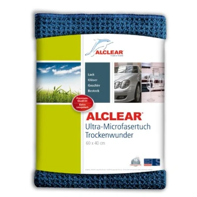 Afbeelding van Alclear 820901 Microvezeldoek voor auto, droogdoek, droogwonder autoverzorging, revisie van autolak, motor, keuken en huishouding, keukendoek, zeer absorberend, 60 x 40 cm, blauw