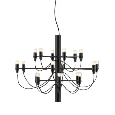 Afbeelding van Flos 209718 by Gino Sarfatti kroonluchter Ø69 opaal zwart