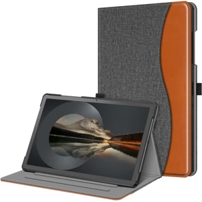 Afbeelding van Fintie Hoes voor Samsung Galaxy Tab A9 Plus 11 inch 2023, Multi Angle Folio Beschermhoes Documentenvak en Auto Sleep/Wake functie Tablet A9+ SM X210/X216/X218, grijs/bruin