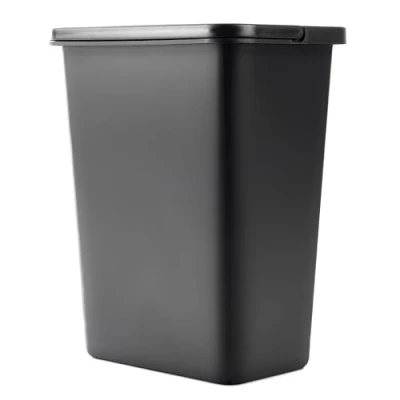 Afbeelding van KADAX afvalemmer voor afvalscheiding, 10 liter, met beweegbare handgreep, afvalsorteerder van kunststof, universele afvalemmer, afvalcontainer (zwart, liter)