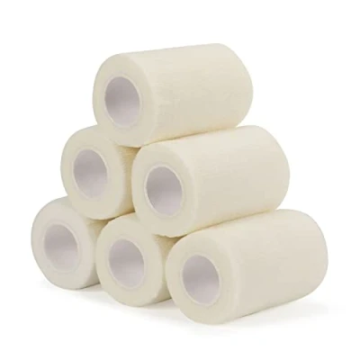Afbeelding van Sagafly Plakband, 7,5 cm x 4,5 m, zelfklevend, sport, cohesieve tape, elastisch, cohesie ter bescherming (wit)