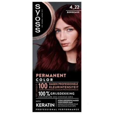 Afbeelding van Syoss Baseline 4 22 Bordeaux Haarverf 3 stuks