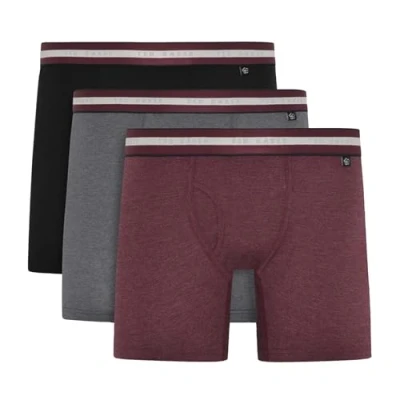 Afbeelding van Ted Baker 3 Pack Katoenen Trunk, Zwart/Grijs/Radicchio, M