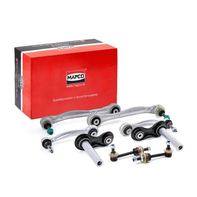 Afbeelding van MAPCO 53991 Voorwiel/Achterwiel ophanging Achteras links, rechts Met draag/ stuur gewricht, stuurstang BMW: X5