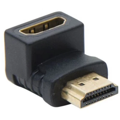 Afbeelding van Connect Hoekige 90 graden Model A HDMI Mannelijk/Vrouwelijke Adapter Goud