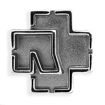Afbeelding van Rammstein Pin &quot;Logo&quot; metallic, officiële band merchandise badge, zilver, 2cm x