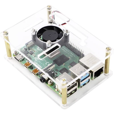 Afbeelding van Renkforce RBP PLC100 SBC behuizing Universeel voor boards met 85x56mm vormfactor zoals Raspberry Pi, Tinker boars, banana pi etc. Incl. Ventilatoe