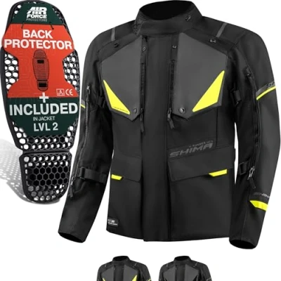 Afbeelding van SHIMA Runner waterdichte motorfiets textieljas, zwart geel, afmeting M voor man