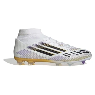 Afbeelding van adidas Performance F50 League FG/MG Voetbalschoenen met kunststof noppen white/core black/goldcoloured, Heren, Maat: 42 2/3 Schoenen